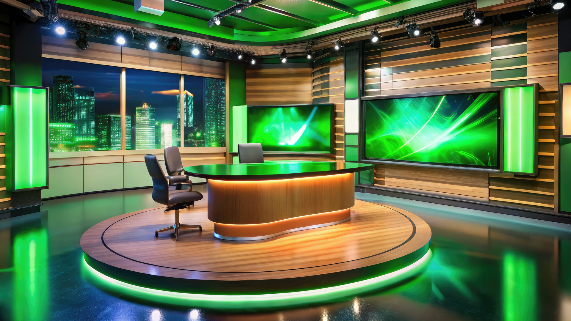Broadcast News Virtual Set - Studio Rental Miami