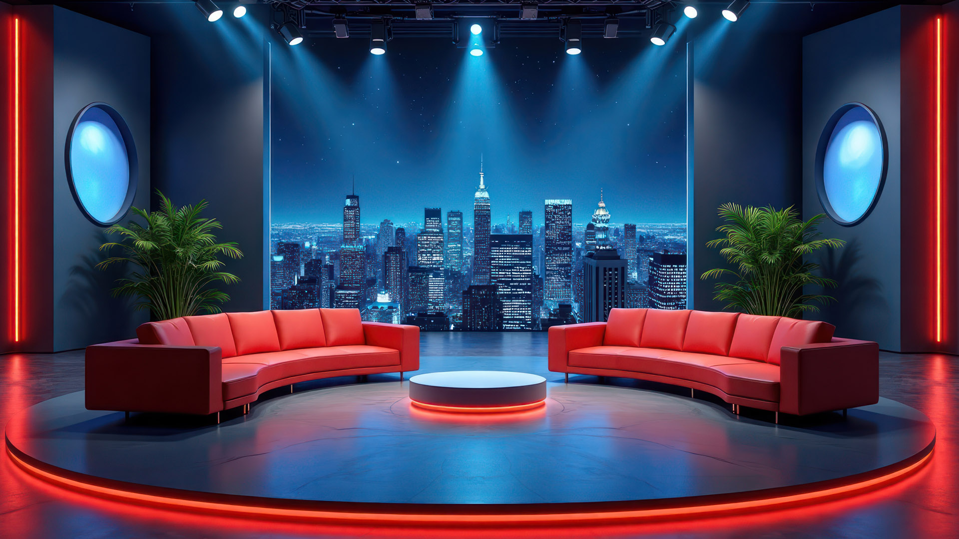 Talk Show Virtual Set - Studio Rental Miami